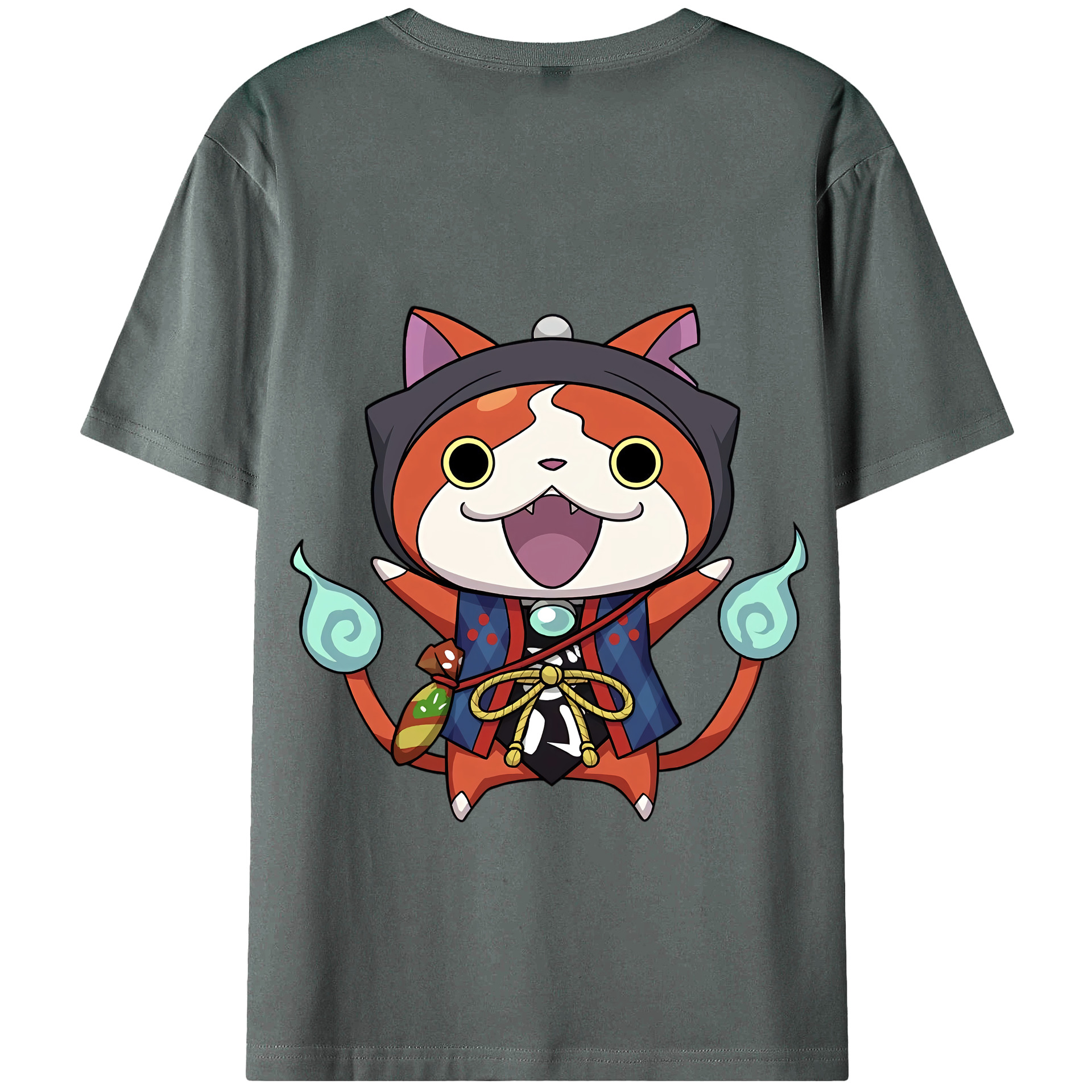 （画像用） 妖怪ウォッチ Yo-kai Watch 綿100％ メンズ半袖Tシャツ（バックプリント） 通気性